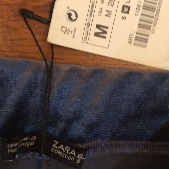 NWT Zara Gray velvet legging size medium - Picture 2 of 5